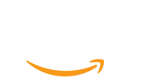 White background with the words available at amazon in large, bold letters. The Amazon logo features an orange curved arrow forming a smile beneath the word amazon.
