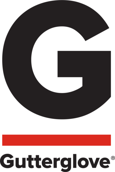 A large black letter G above a thick red horizontal line, with the word Gutterglove in bold black text below the line on a white background.