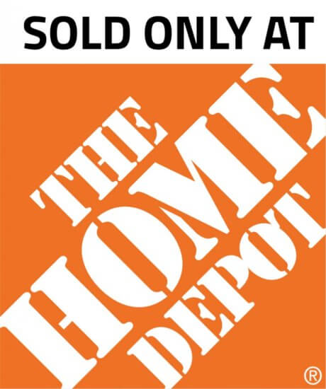 The image features text stating SOLD ONLY AT above the orange and white logo for The Home Depot.