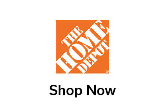 The Home Depot logo in orange and white above the words Shop Now in bold black text on a white background.